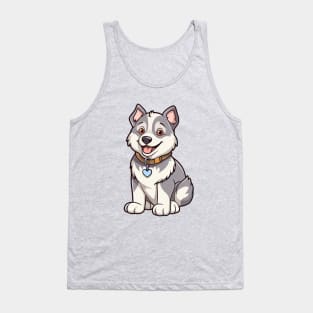 Cartoon Cute Kawaii Husky Tank Top